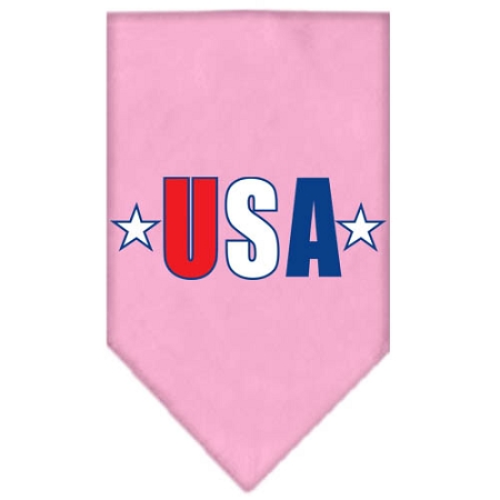 USA Star Screen Print Bandana Light Pink Large